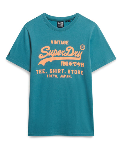 Neon Vintage Logo Graphic Tee | Hydro Dark Turquoise