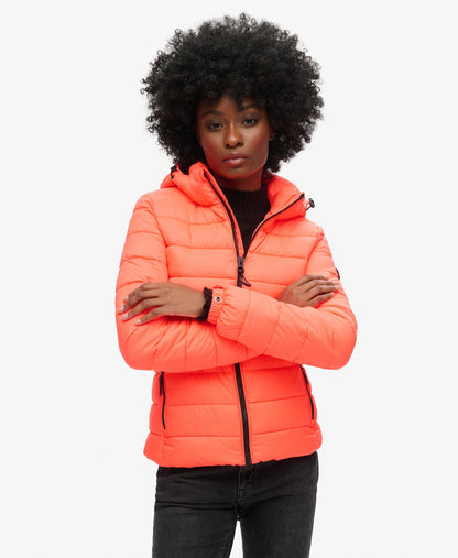 Classic Fuji Puffer Slim Fit Jacket | Hyper Fire Coral