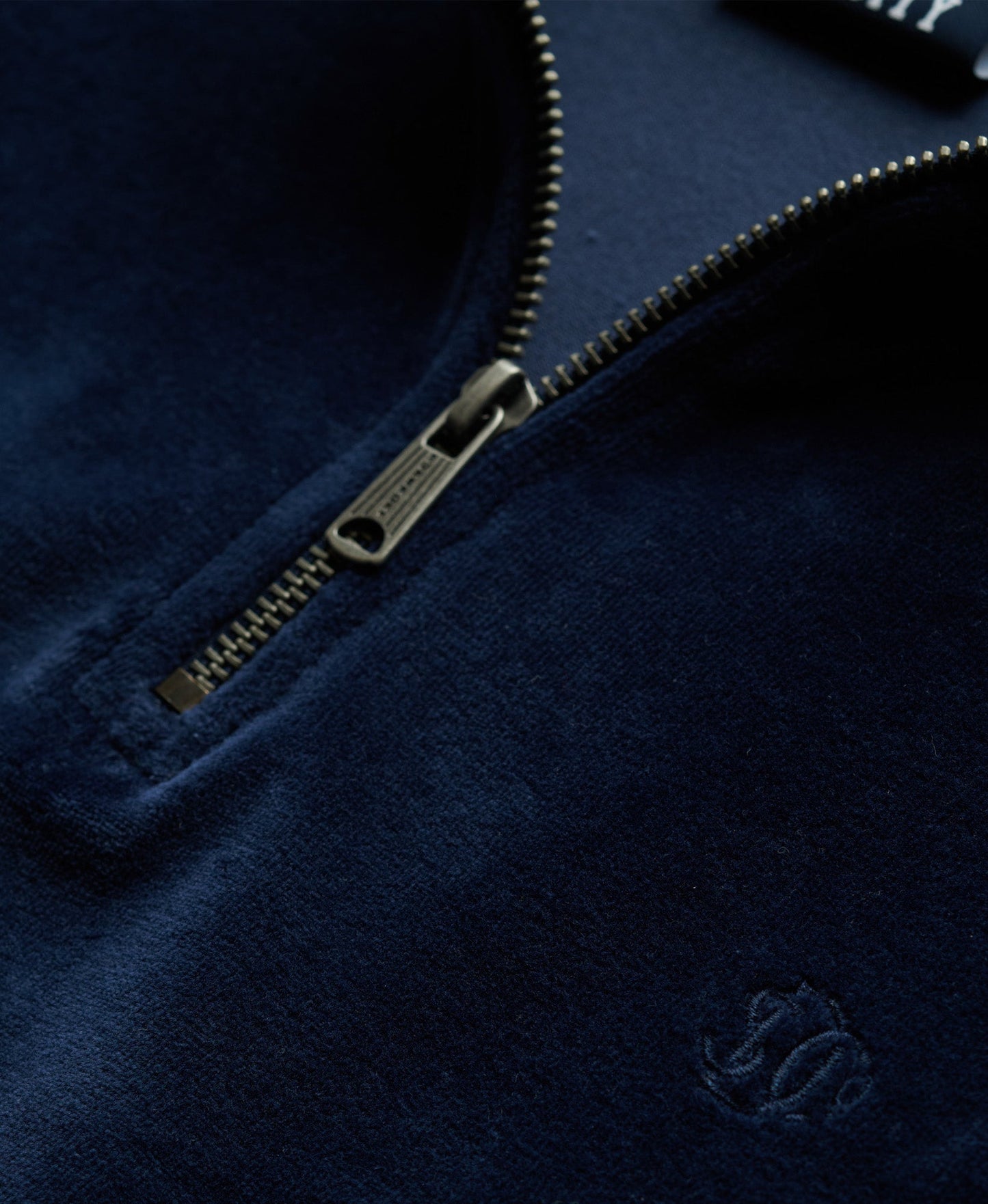 Velour Half Zip | Richest Navy