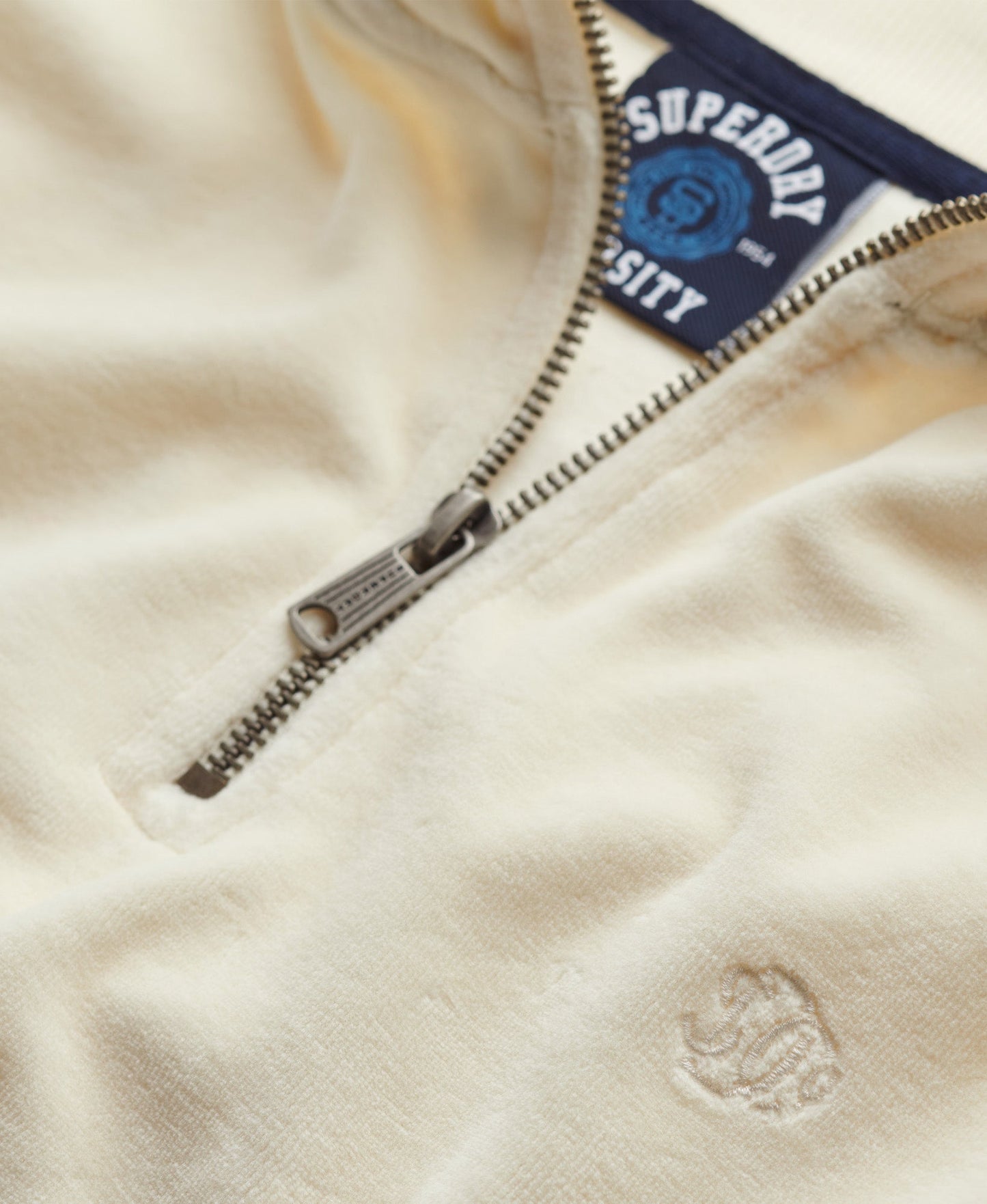 Velour Half Zip | Desert Bone Off White