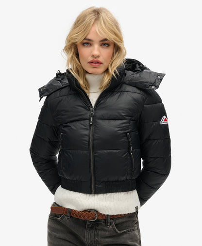 Crop Hooded Fuji | Black