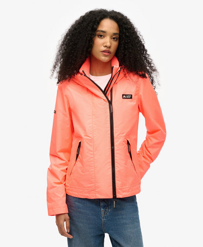 Hooded Mountain Windbreaker Slim Fit Jacket | Pastelline Coral