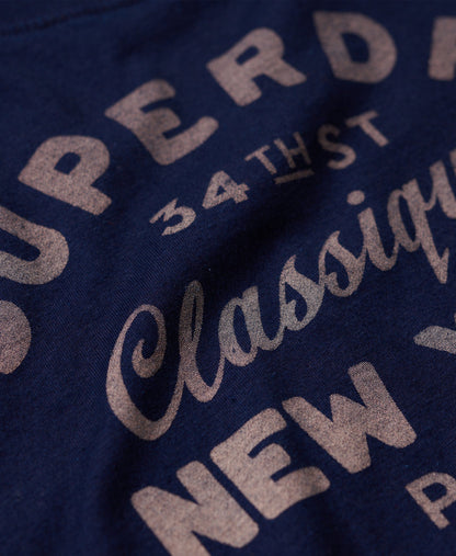 Indigo Workwear Cap Sleeve Slim Fit Tee | Deep Denim Blue Wash Indigo