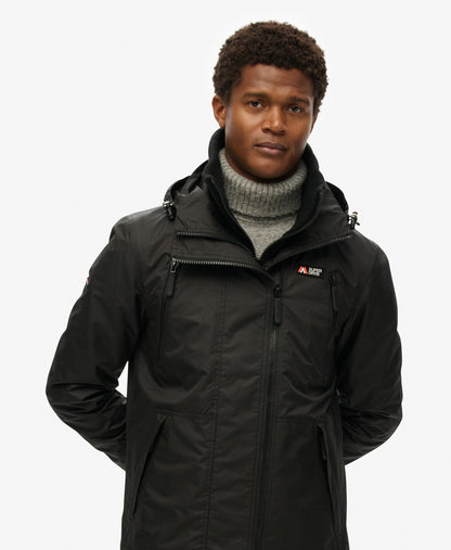 Hooded Mountain Windbreaker Jacket | Black