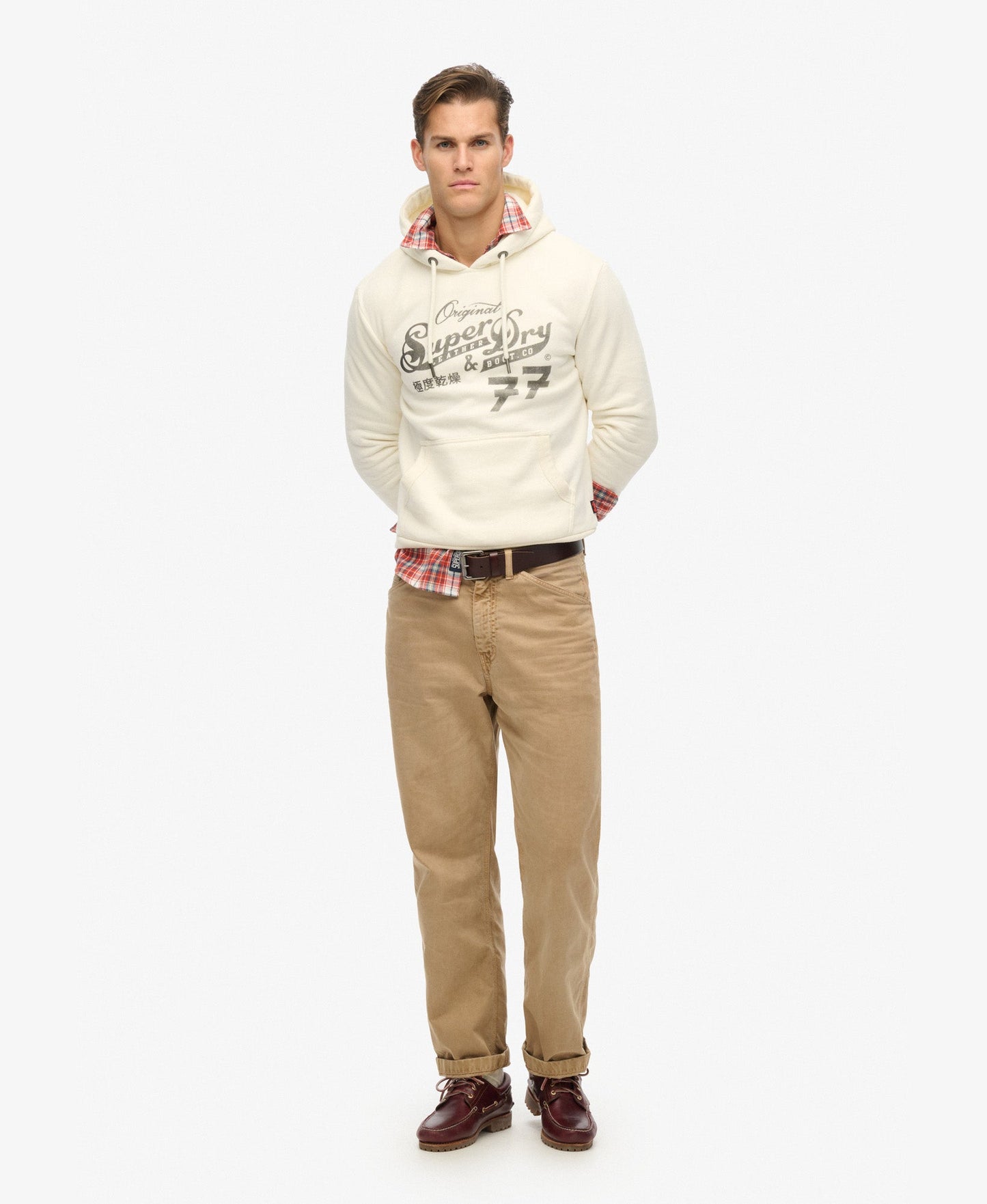 Leather &amp; Boot Co Script Hoodie | Cream