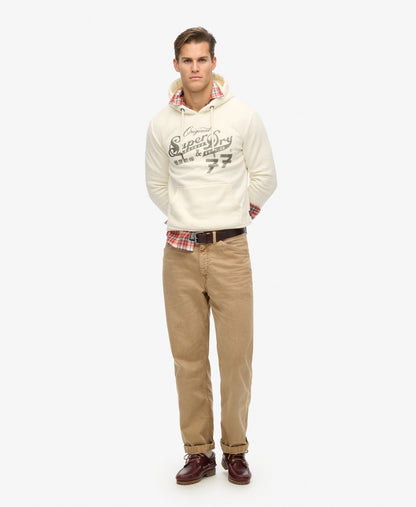 Leather &amp; Boot Co Script Hoodie | Cream
