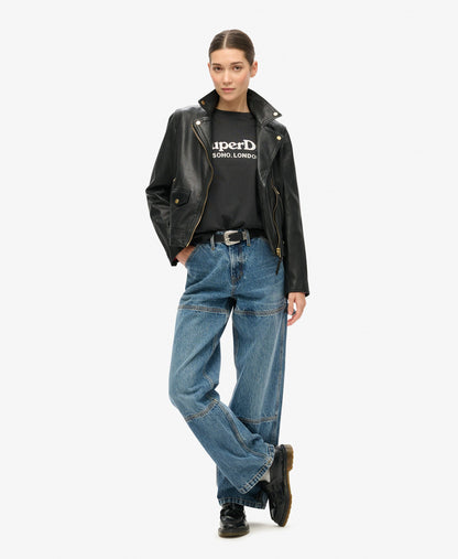 Metallic Venue Relaxed Tee | Jet Black
