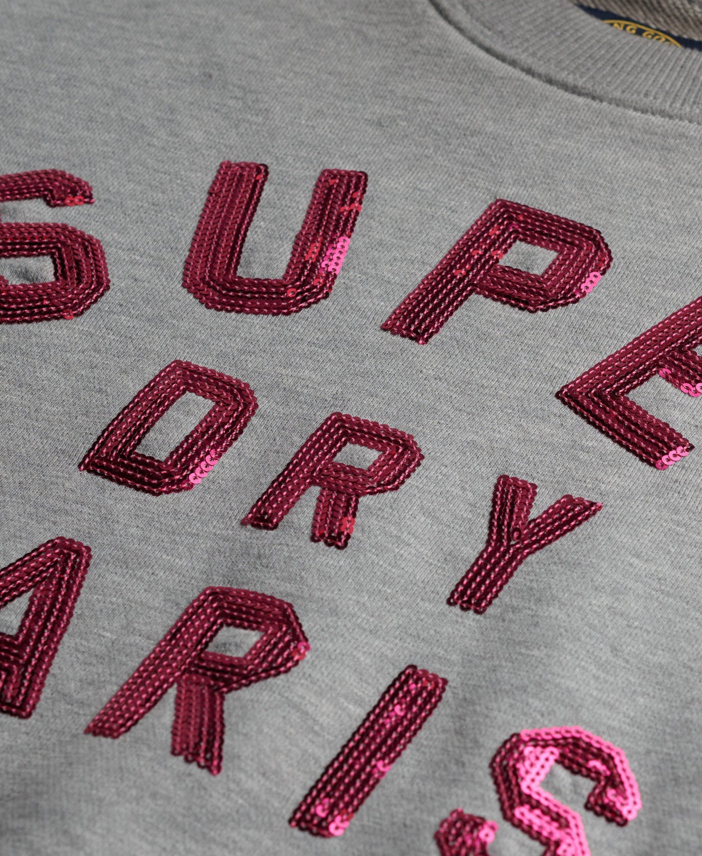 Embellished Varsity Loose Crew | Grey Marle