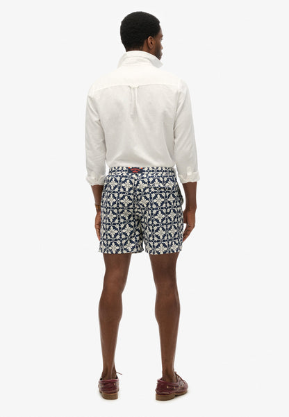 Tile Print 17'' Swim Short | Navy Tala Tile