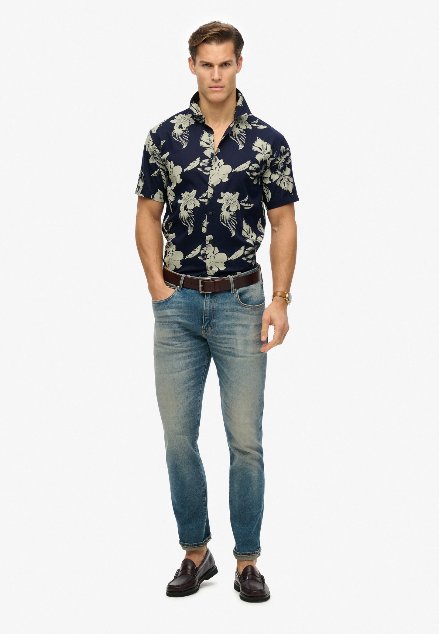 Hawaiian Print Shirt | Chrissy Indigo