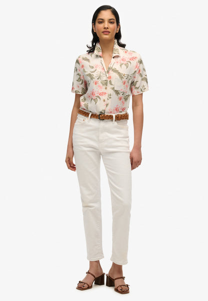 Beach Resort Shirt | Botanical Ecru