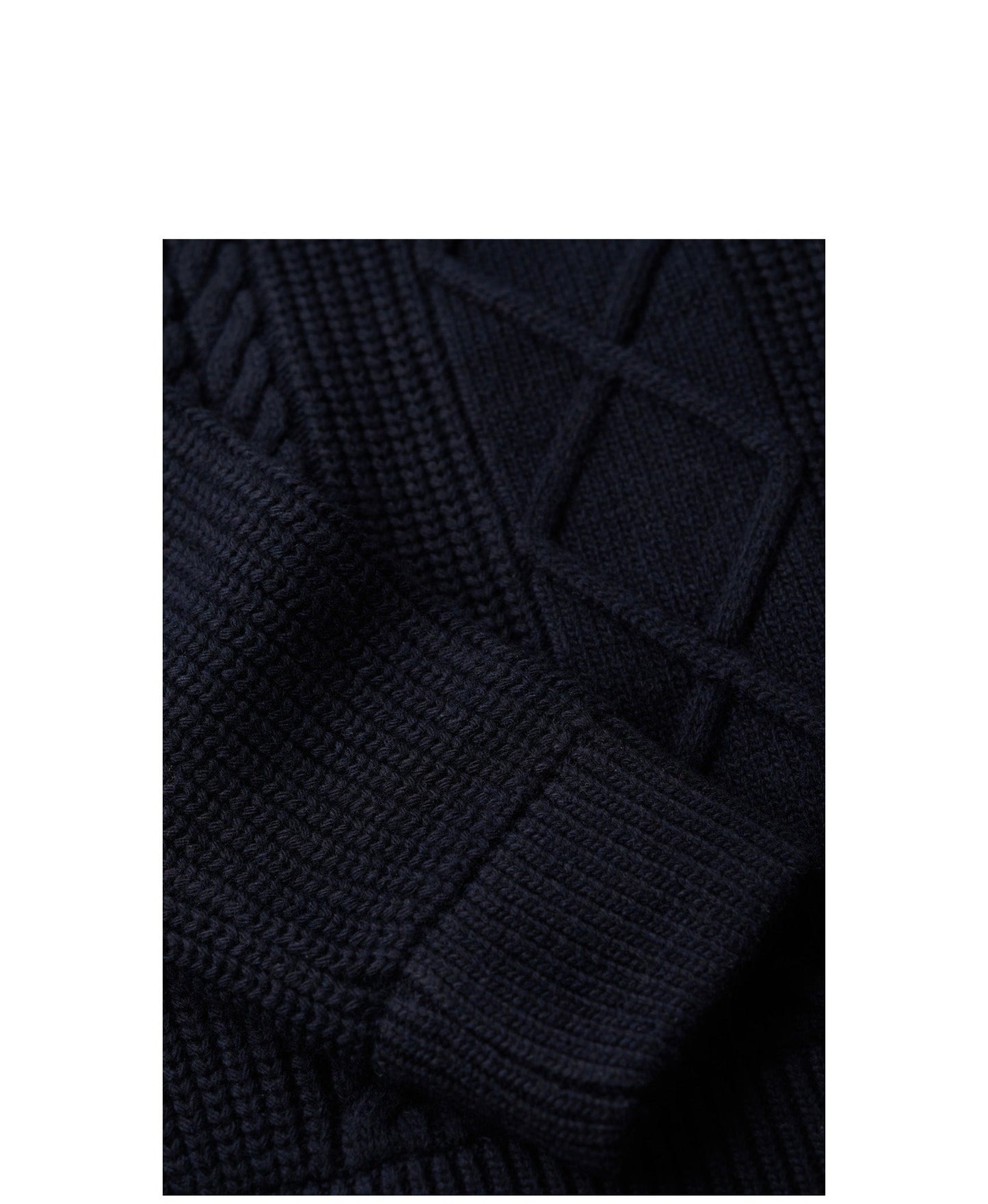 Merchant Cable Roll Neck | Navy