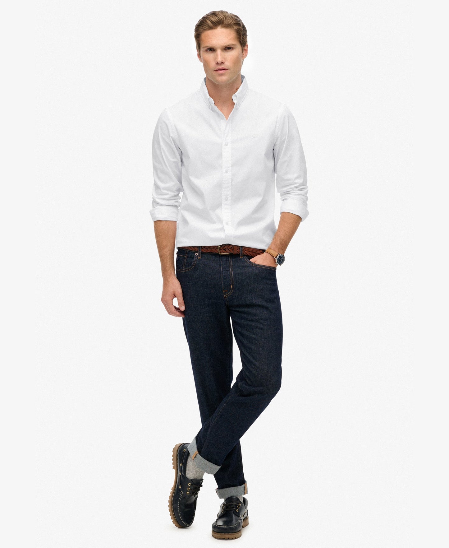 Essentials Tailored Lite Slim Fit Shirt | Optic