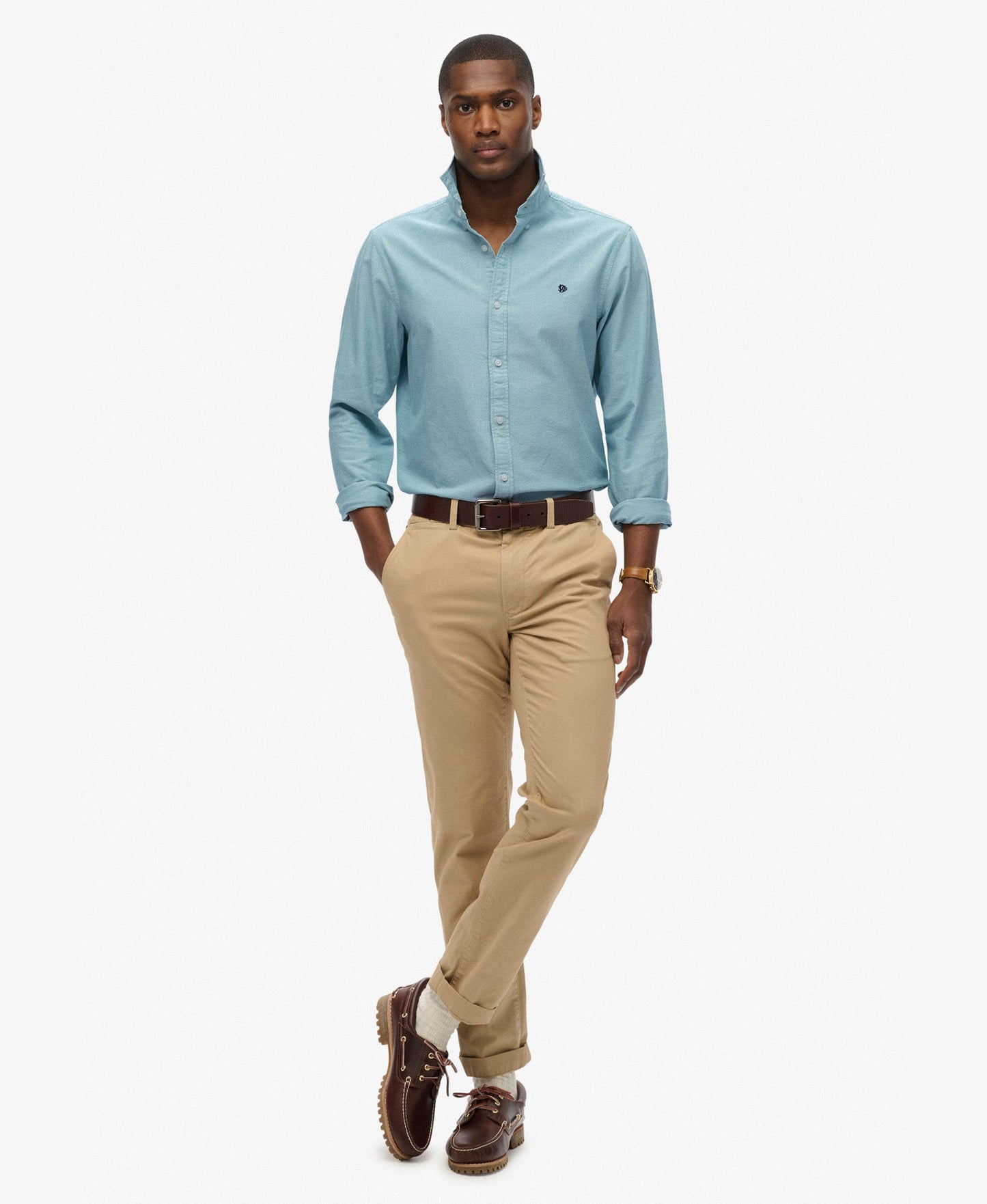 Classic Oxford Long Sleeve Shirt | Peppermint Chambray Oxford