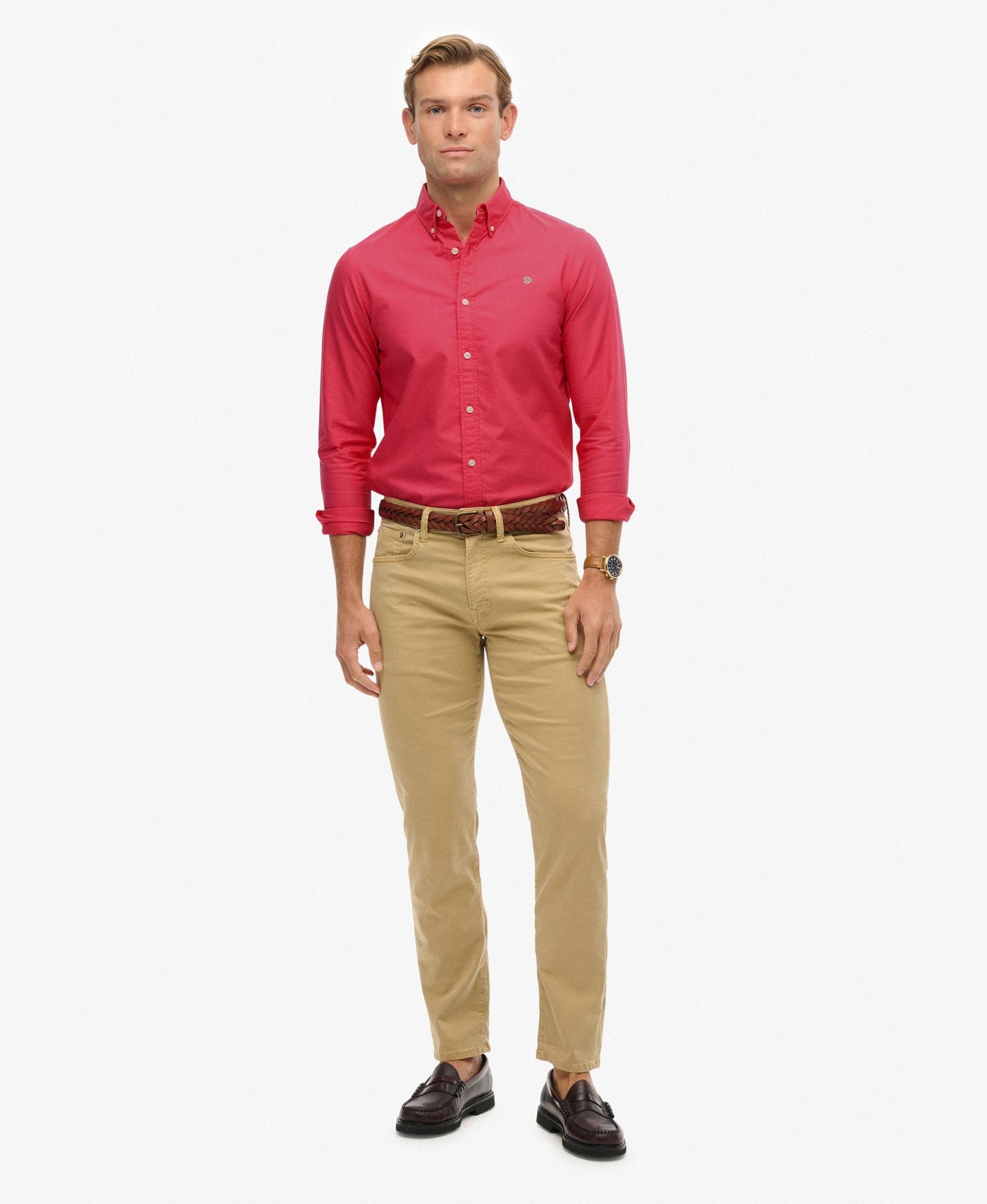 Classic Oxford Long Sleeve Shirt | Magenta Pink