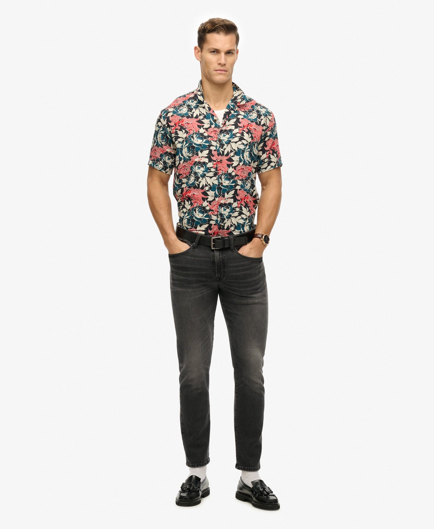 Merchant Hawaiian Shirt | Karashishi Navy