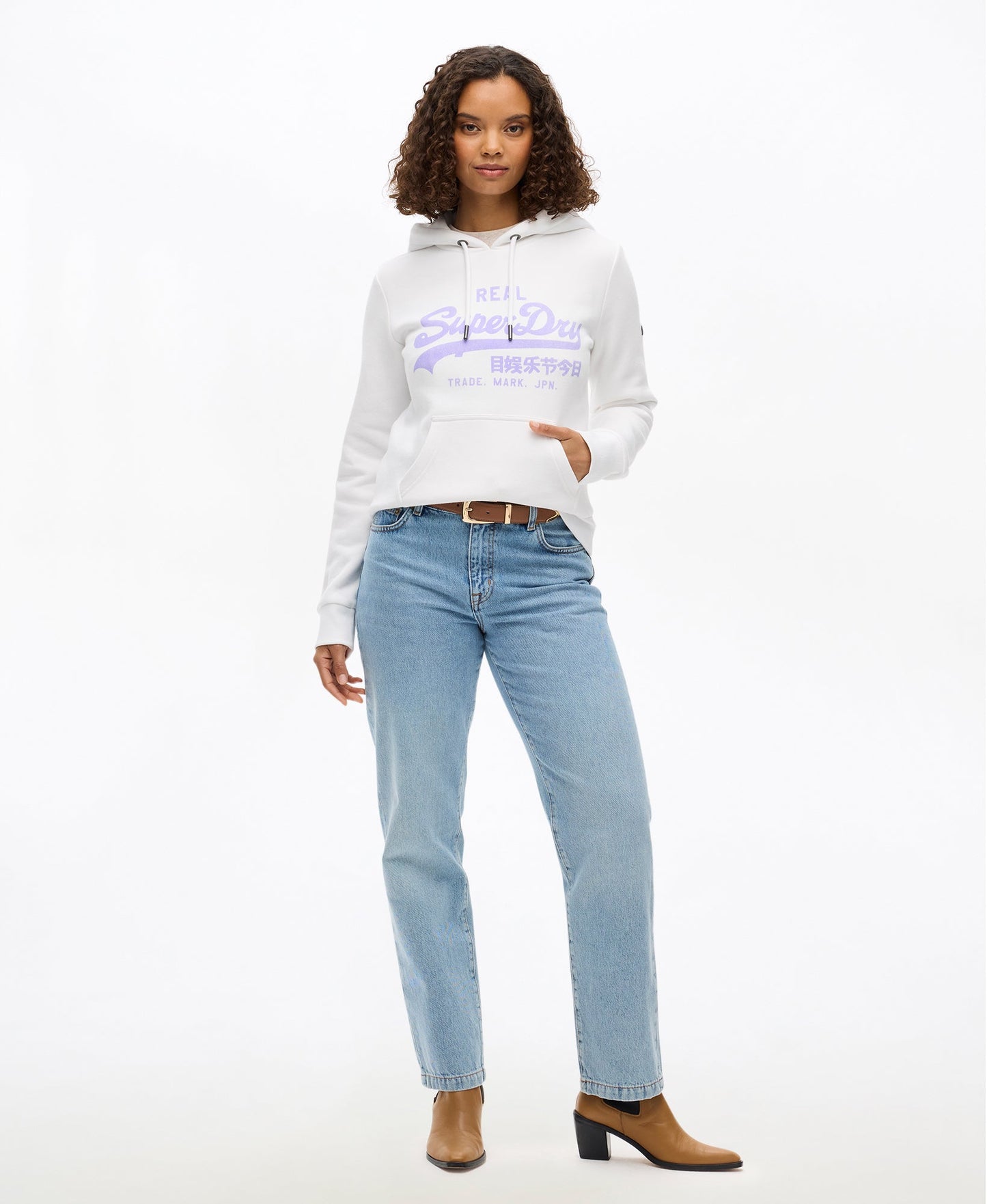Vintage Logo Relaxed Hoodie | Optic/Purple