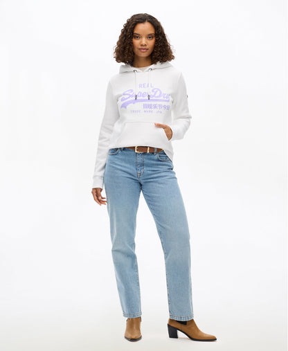 Vintage Logo Relaxed Hoodie | Optic/Purple