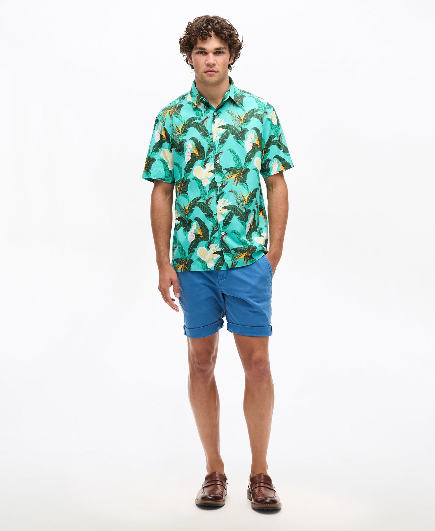 Hawaiian Shirt | Paradise Bird Aqua