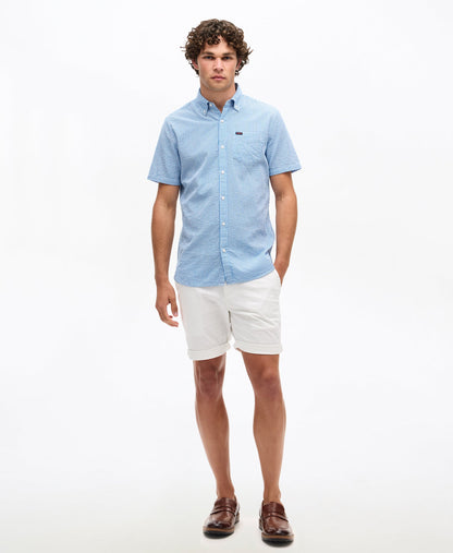 Seersucker Short Sleeve Shirt | Royal Gingham