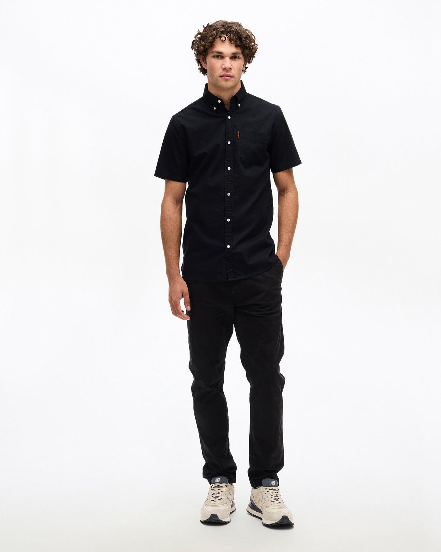 Vintage Oxford Short Sleeve Shirt | Black