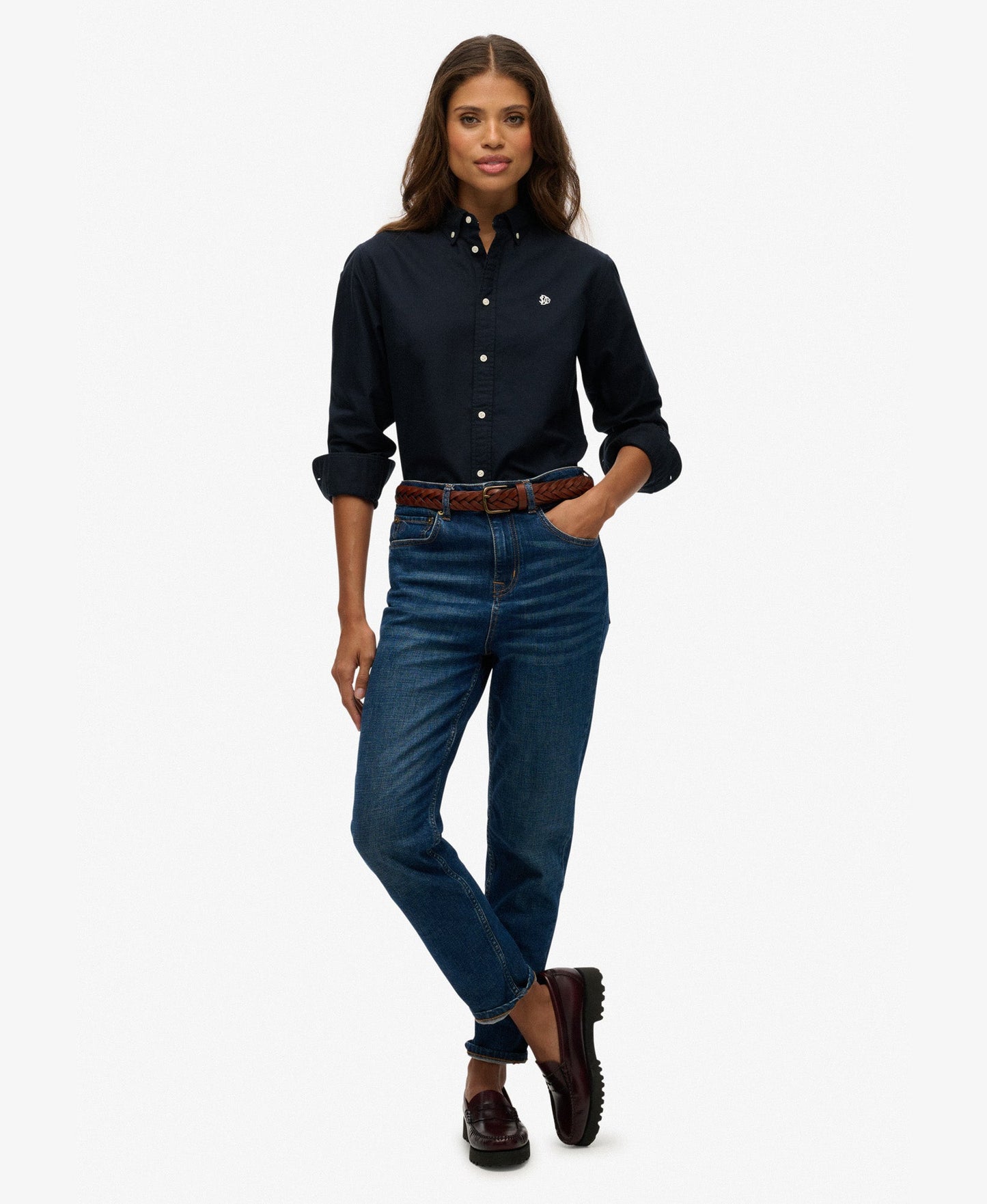 Slim Oxford Long Sleeve Shirt | Eclipse Navy