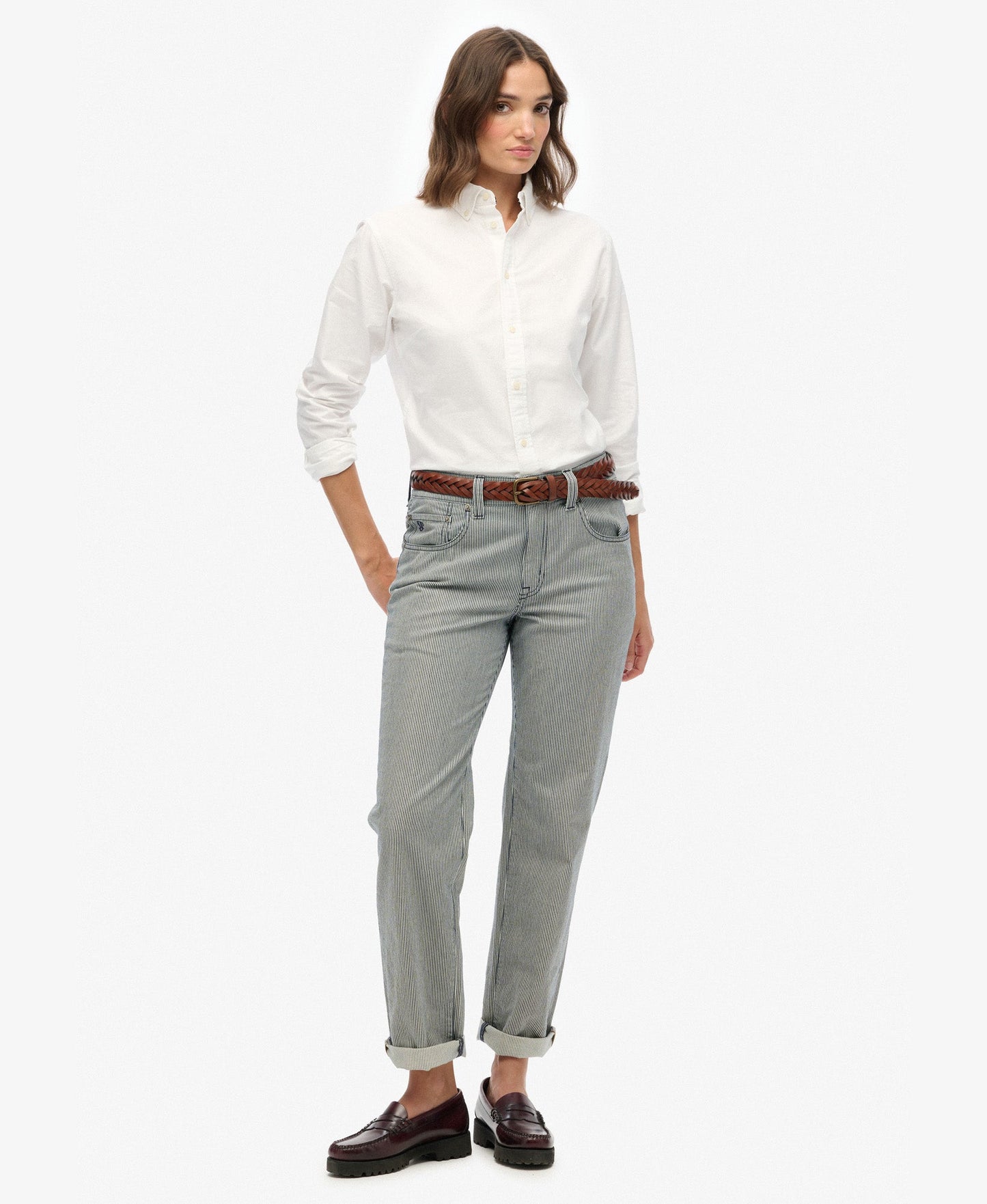 Slim Oxford Long Sleeve Shirt | Optic White Oxford