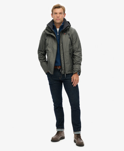 Hooded Mountain Windbreaker Slim Fit Jacket | Dark Dull Charcoal