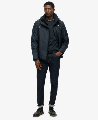 Hooded Mountain Windbreaker Slim Fit Jacket | Eclipse Navy