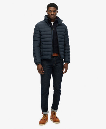 Fuji Print Padded Slim Fit Jacket | Eclipse Navy