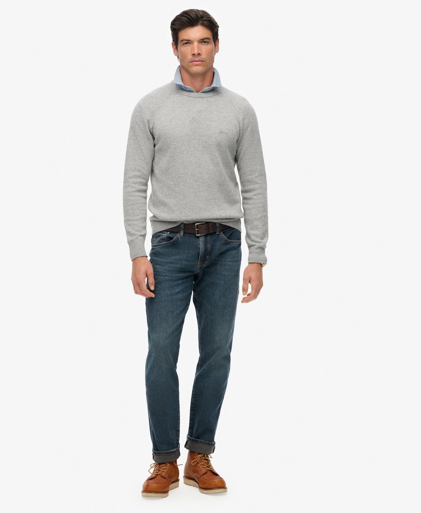 Wool Blend Jumper | Light Grey Marle
