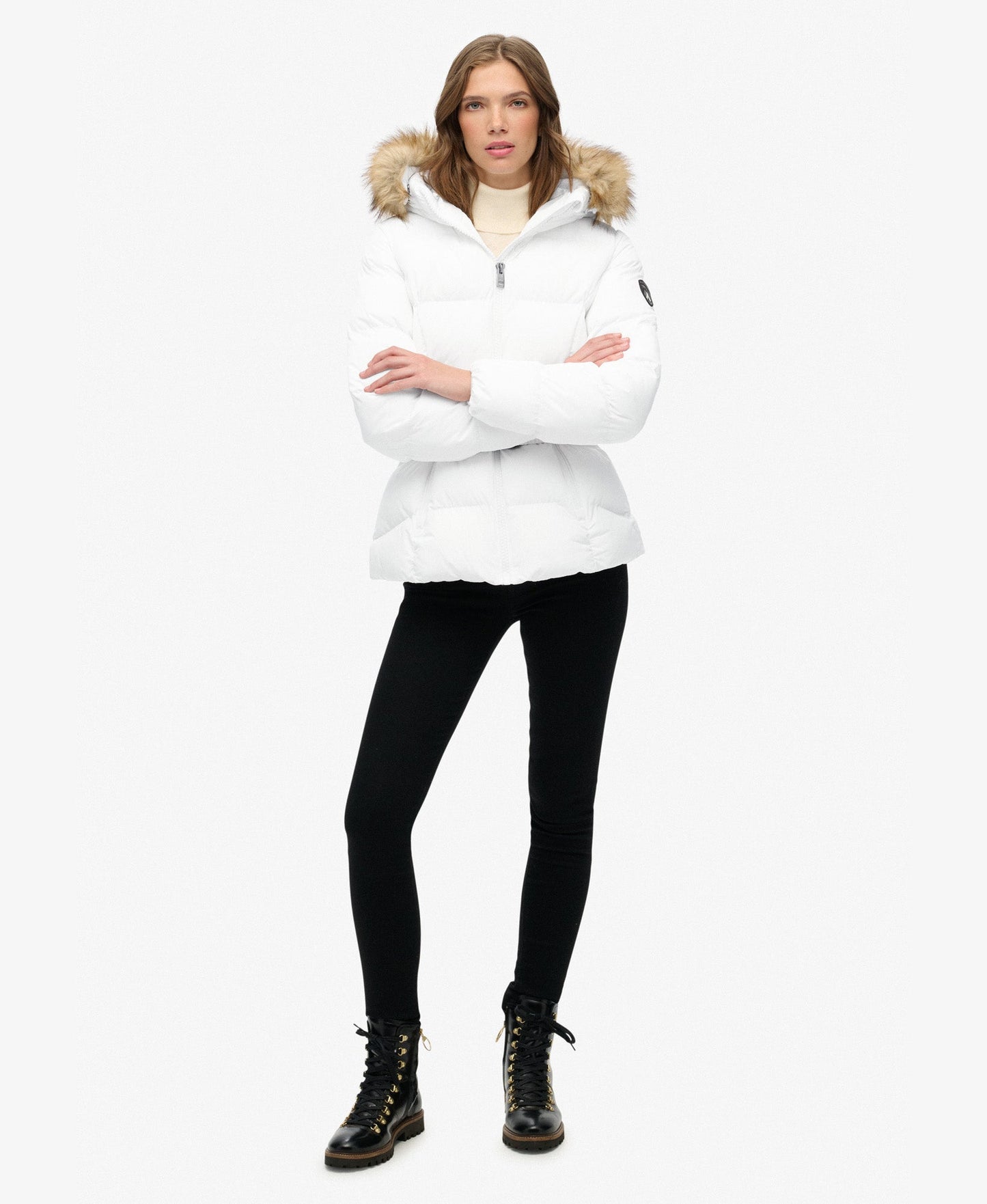 Slim Fit Fuji Belted Puffer | Bright White
