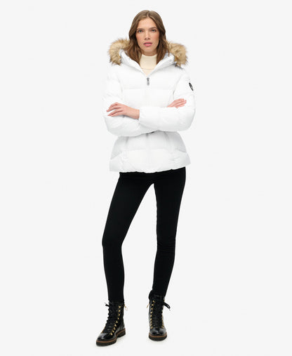 Slim Fit Fuji Belted Puffer | Bright White