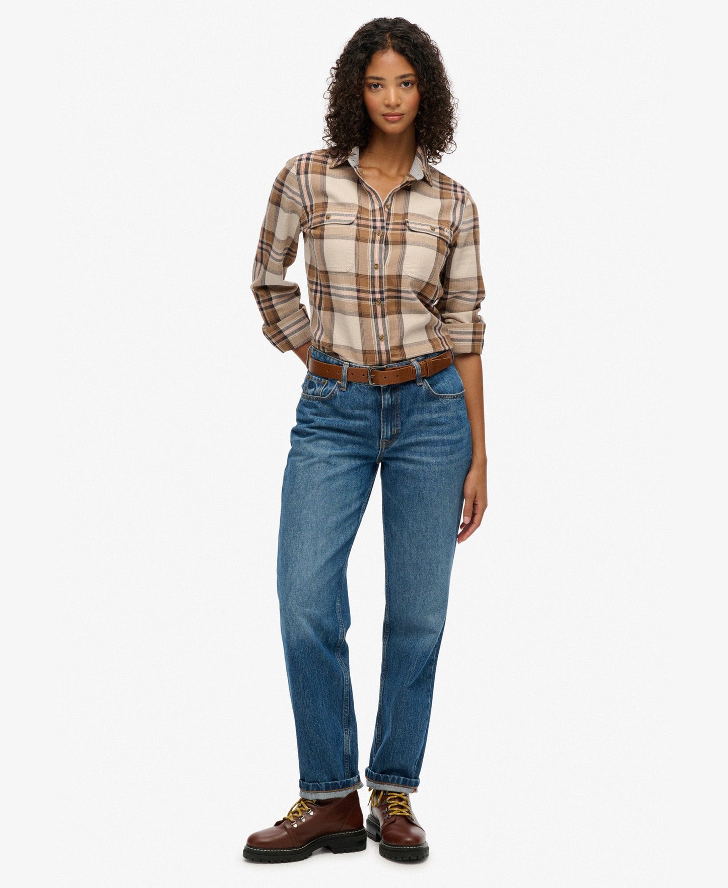 Lumberjack Check Flannel Shirt | Beige/Cream Check