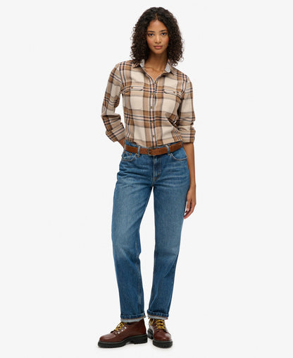 Lumberjack Check Flannel Shirt | Beige/Cream Check