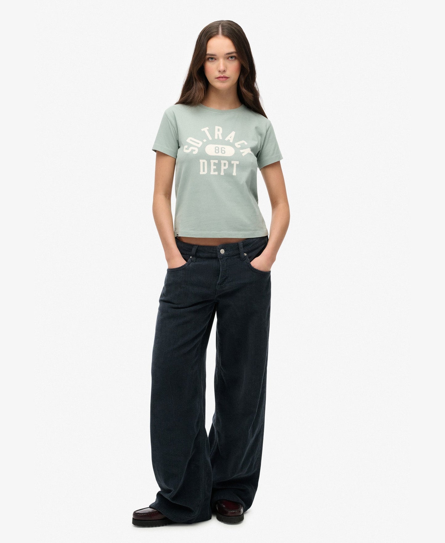 Athletic Graphic Fitted Slim Fit Tee | Light Jade Green