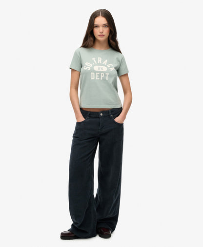 Athletic Graphic Fitted Slim Fit Tee | Light Jade Green
