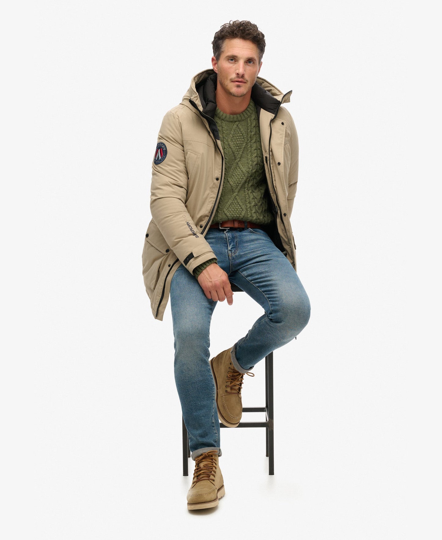 City Padded Parka Jacket | Timber Wolf Brown
