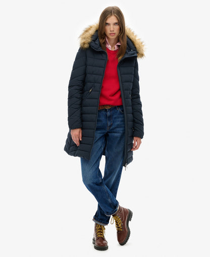 Fuji Hooded Mid Length Jacket | Eclipse Navy