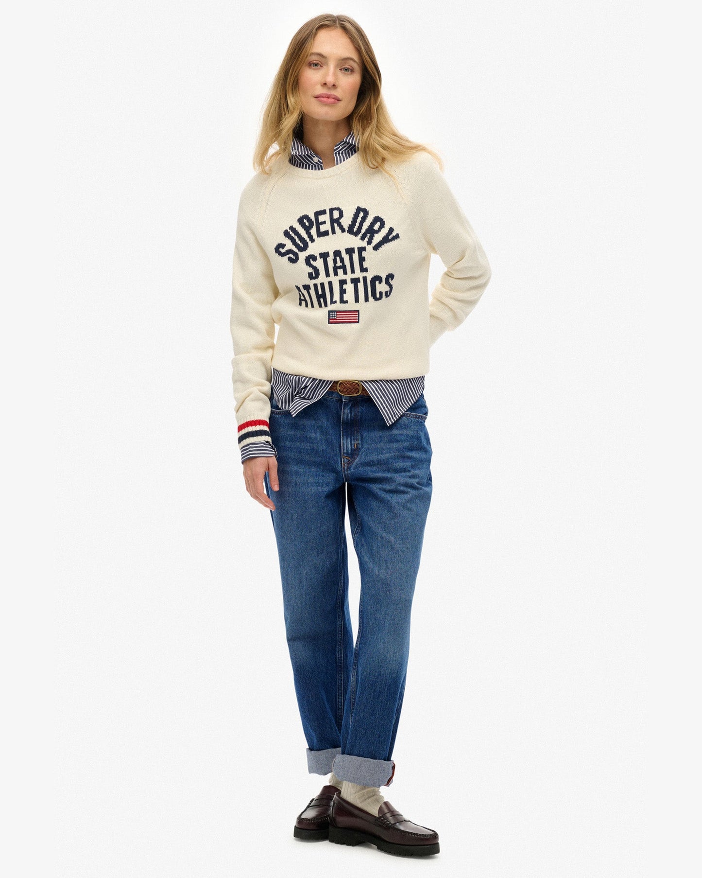 Slouchy Intarsia Graphic Knit | Desert Bone Off White