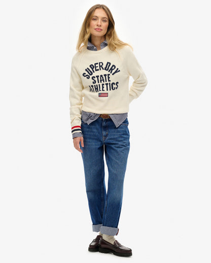 Slouchy Intarsia Graphic Knit | Desert Bone Off White
