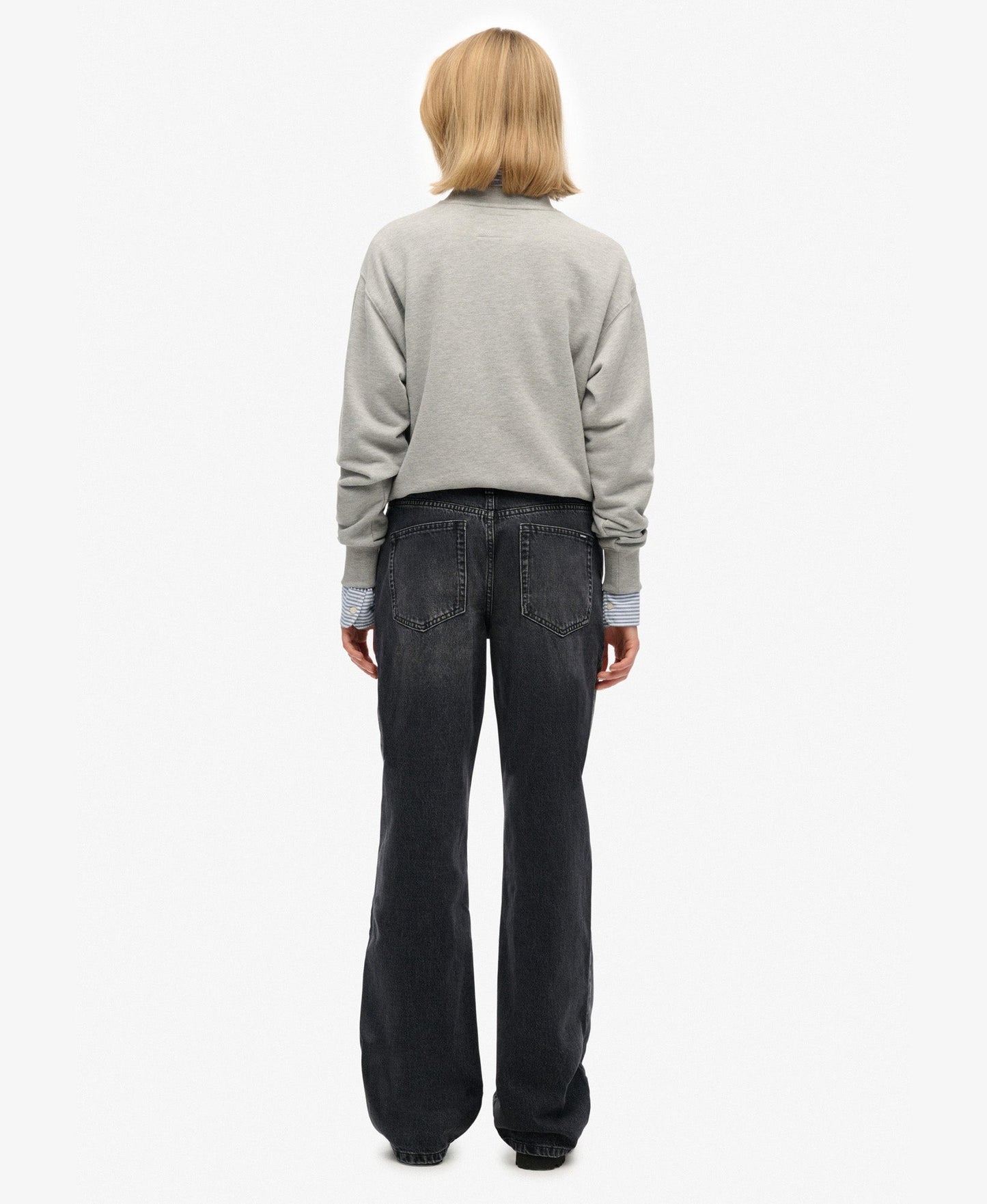 Mid Rise Wide Leg Jean | Overdyed Black 30