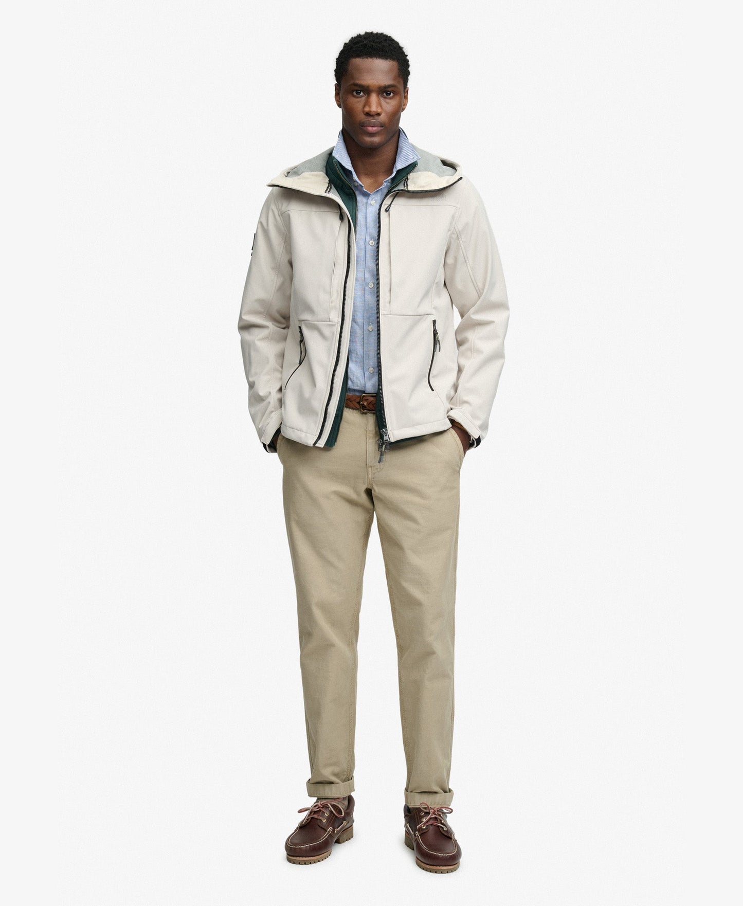 Hooded Softshell Trekker Jacket | Rainy Day Grey