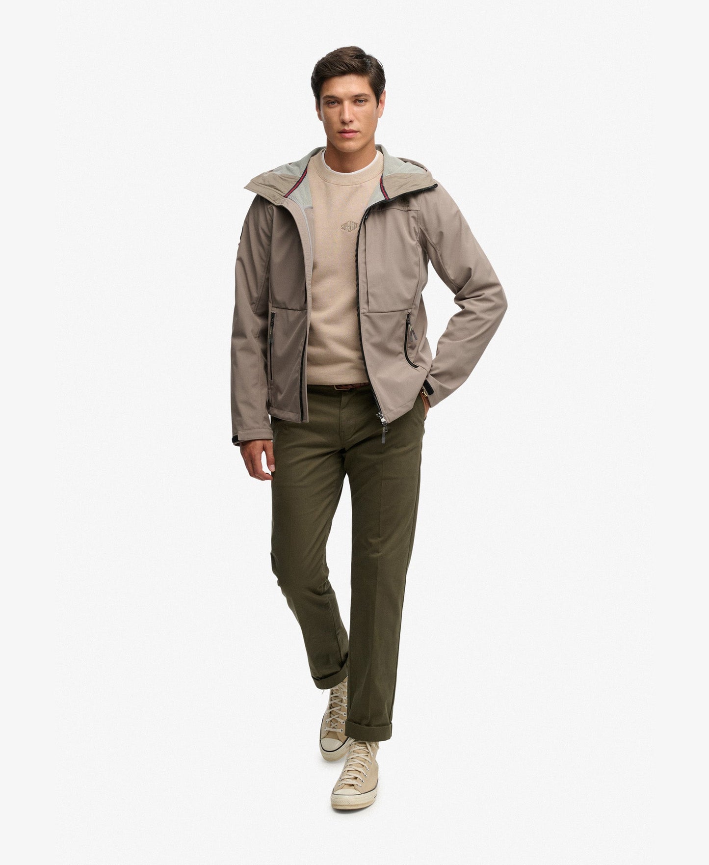 Hooded Softshell Trekker Jacket | Fort Taupe
