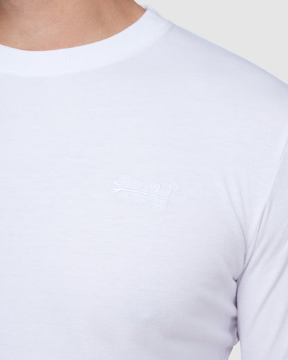Organic Cotton Vintage Logo Embroidered Slim Fit Top | Optic