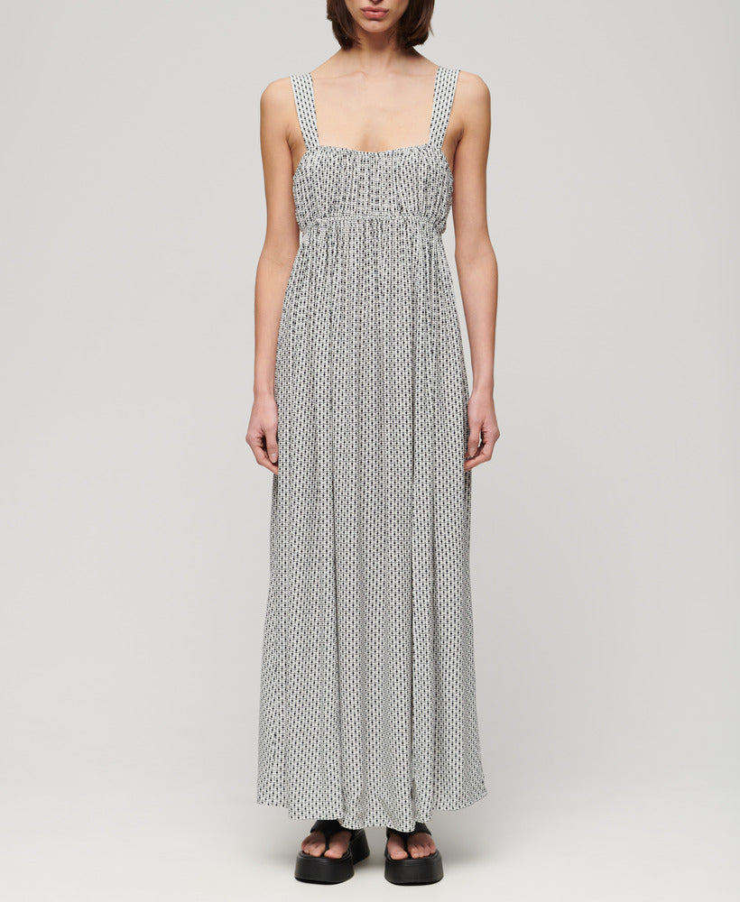 Tie Back Maxi Dress | Mono Cross Geo