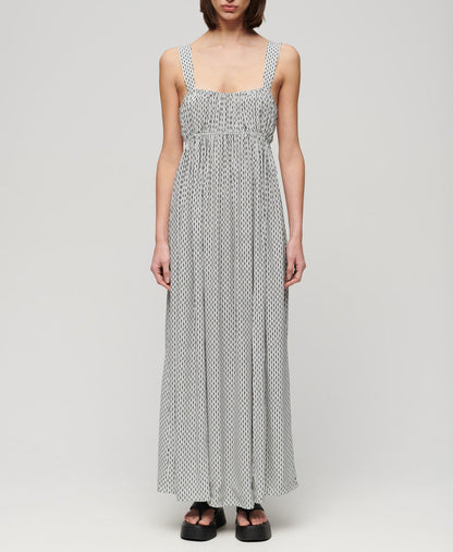 Tie Back Maxi Dress | Mono Cross Geo