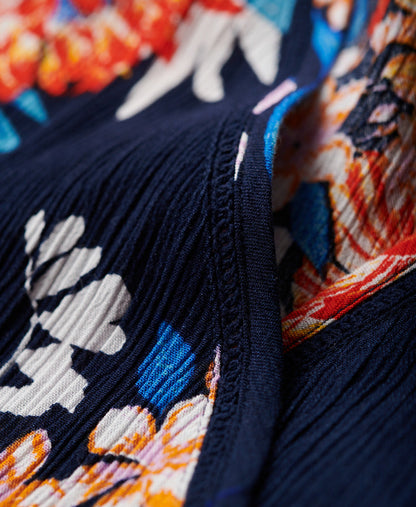 Printed Mini Wrap Dress | Anemore Navy