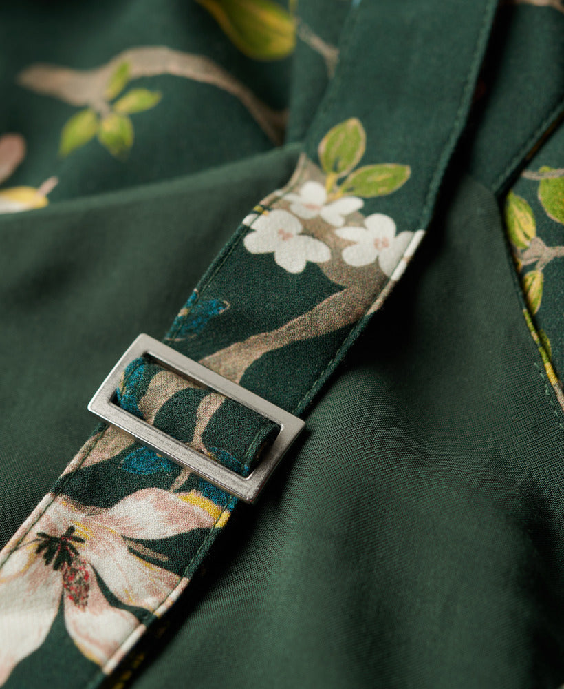 Woven Tiered Maxi Dress | Blossom Birds Green