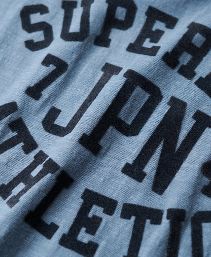 Athletic Graphic Fitted Slim Fit Tee | Wedgewood Blue Slub